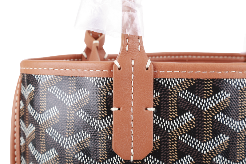 GOYARD ANJOU MINI BAG BLACK AND TAN COLOR WITH DUST COVER