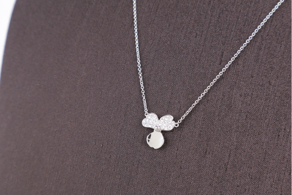 TIFFANY & CO. PAPER FLOWER PENDANT NECKLACE PT950 WITH DIAMOND 3.7G WITH BOX