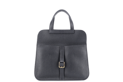 HERMES HAIZAN 25CM BLACK CLEMENCE LEATHER WITH GOLD HARDWARE STAMP Z (YEAR 2021) WITH STRAPS, DUST COVER AND BOX