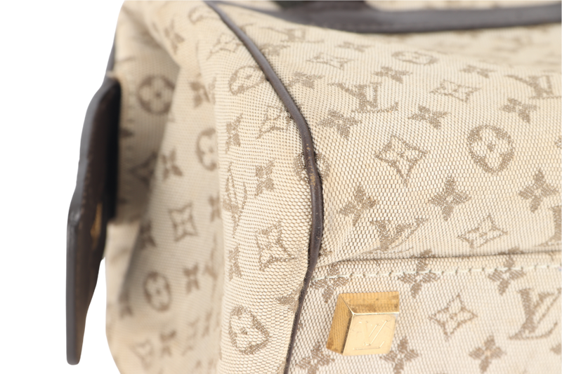 LOUIS VUITTON MINI JOSEPHINE PM BEIGE MINI LIN CANVAS GOLD HARDWARE NO DUST COVER