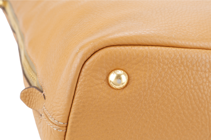 PRADA MUSTARD VITELLO DAINO LEATHER TOTE BAG NO CARD NO DUST COVER
