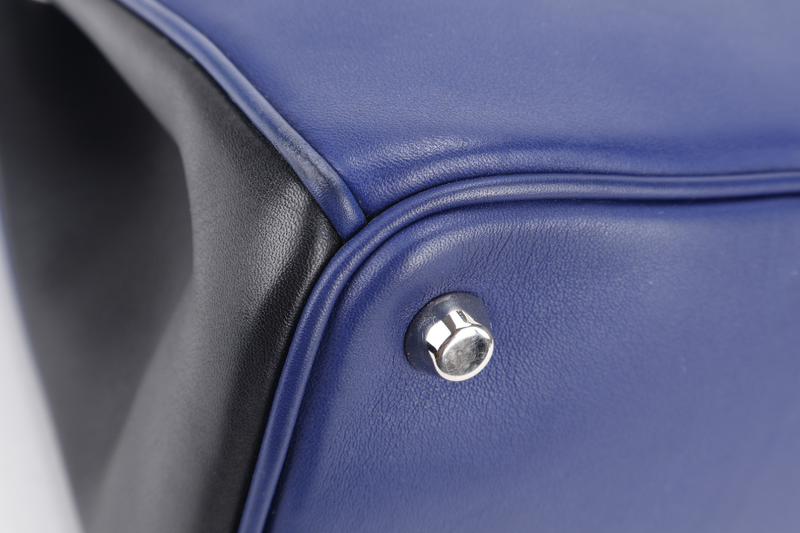 CHRISTIAN DIOR DIORISSIMO TOTE MEDIUM TRICOLOR BLUE-BLACK-GREEN SILVER HARDWARE (09-MA-0175) WITH STRAPS