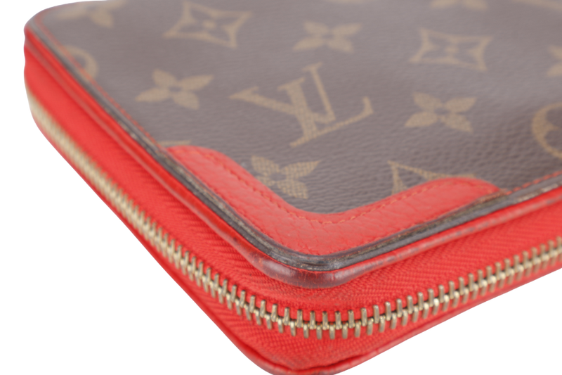LOUIS VUITTON DAILY ORGANIZER MONOGRAM x ROUGE WALLET MONOGRAM CANVAS GOLD HARDWARE WITH DUST COVER AND BOX