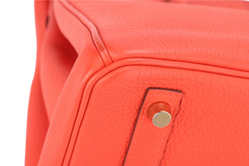 HERMES BIRKIN 30 FEU TOGO GOLD HARDWARE STAMP X (YEAR 2016) WITH LOCK&KEYS AND DUST COVER