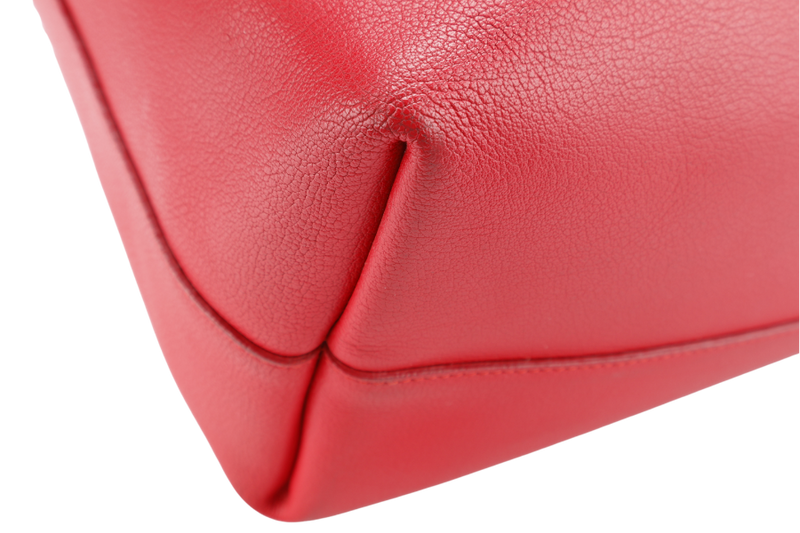 YVES SAINT LAURENT (YSL) EAST WEST TOTE BAG RED LEATHER NO DUST COVER