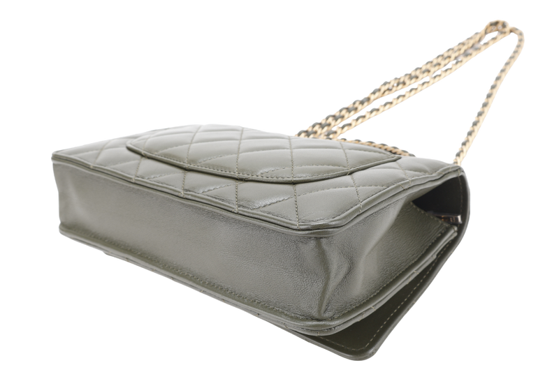CHANEL PICK ME UP TOP HANDLE WOC GREEN LAMBSKIN GOLD HARDWARE (P45Txxxx) WITH DUST COVER, BOX AND PAPER BAG