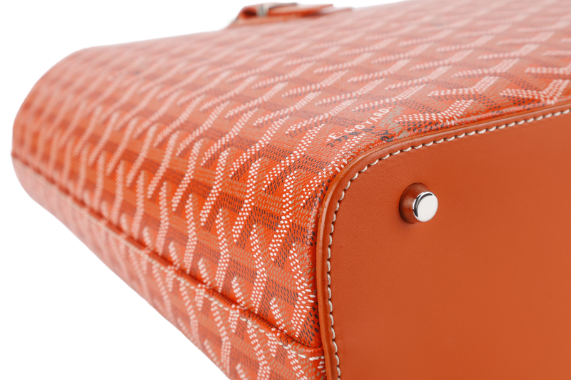 GOYARD SAC MARINE GALANTE GM ORANGE GOYARDINE CANVAS SILVER HARDWARE WITH DUST COVER