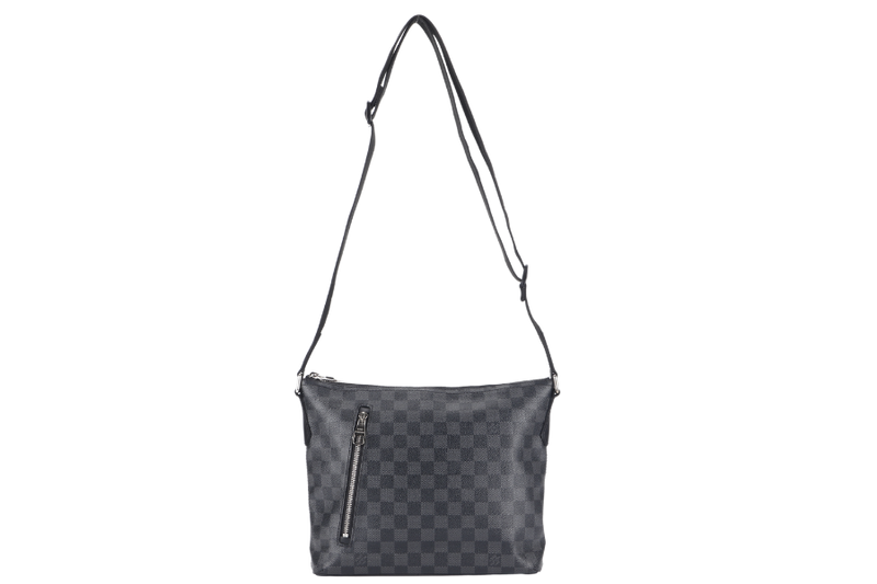 LOUIS VUITTON MICK MM MESSENGER BAG (N41106) DAMIER GRAPHITE SILVER HARDWARE WITH DUST COVER