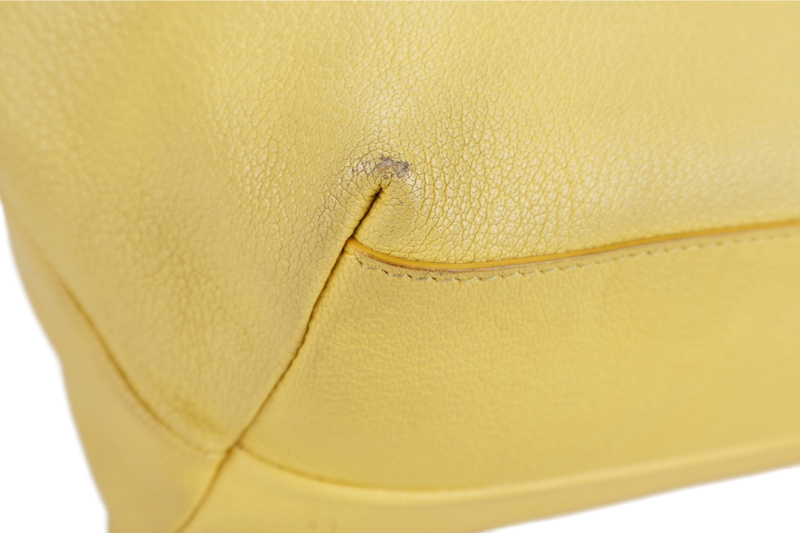 SALVATORE FERRAGAMO MIKA CONVERTIBLE TOTE BAG LARGE YELLOW LEATHER GOLD HARDWARE WITH DUST COVER