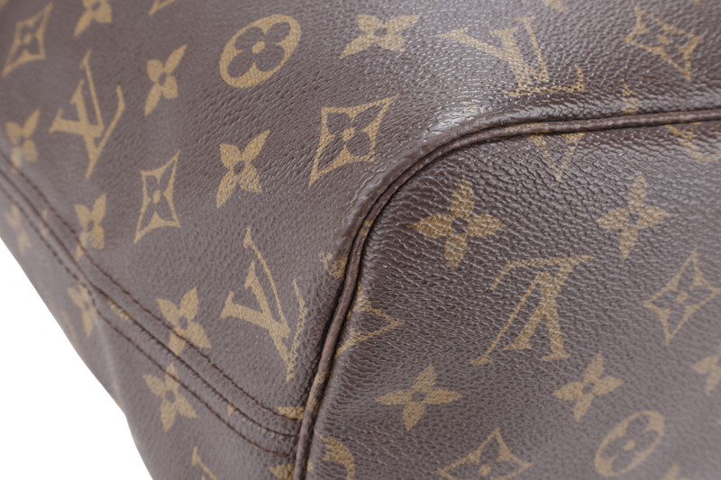 LOUIS VUITTON M46975 NEVERFULL MM MONOGRAM CANVAS GOLD HARDWARE WITH DUST COVER