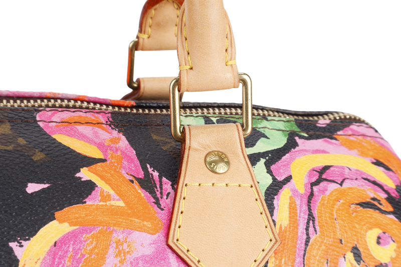 LOUIS VUITTON SPEEDY 30 STEPHEN SPROUSE GOLD HARDWARE WITH KEYS & LOCK AND DUST COVER