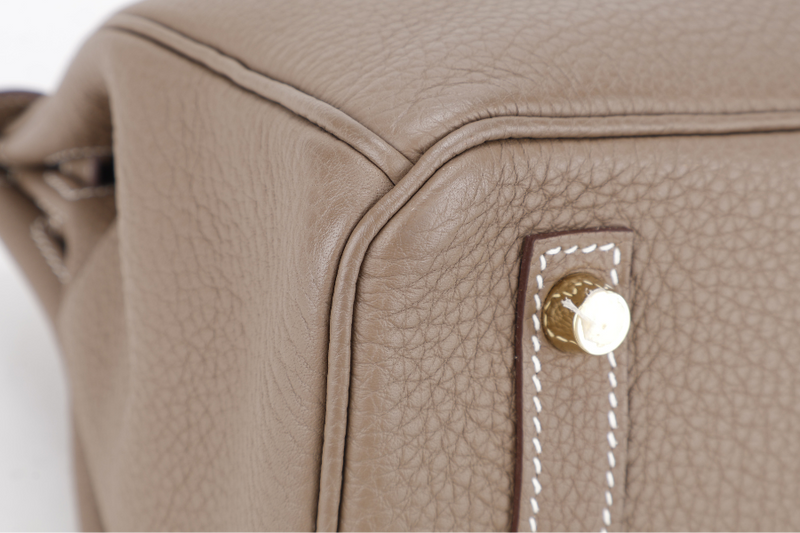 HERMES BIRKIN 30 STAMP Z (YEAR 2021) ETOUPE TOGO LEATHER GOLD HARDWARE WITH KEYS, LOCK AND DUST COVER