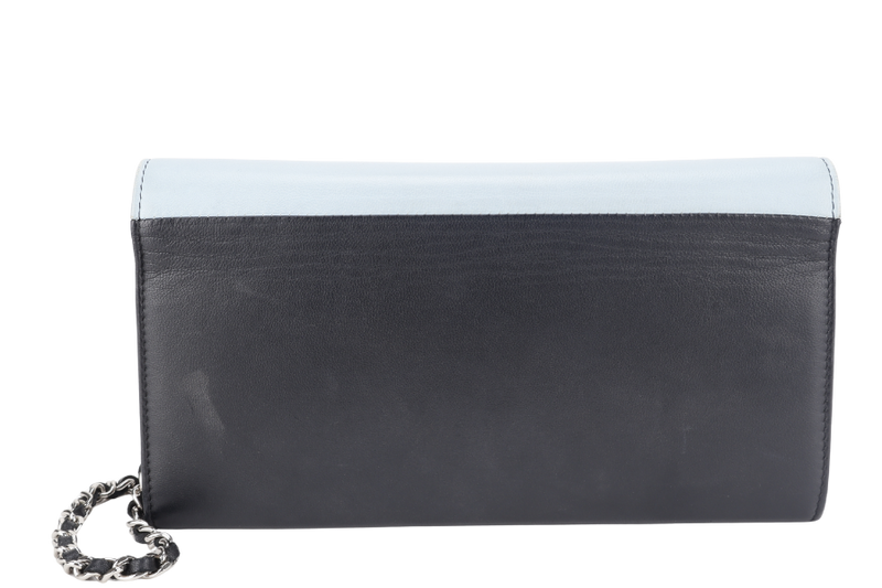 CHANEL AIRLINES WOC BLACK LEATHER SILVER HARDWARE (2240xxxx) WITH DUST COVER