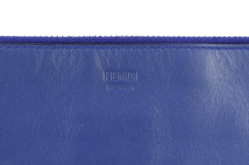 FENDI ROBOT FACE CLUTCH NAVY BLUE NO DUST COVER