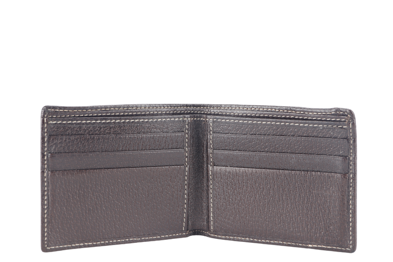 GUCCI GG 152621 BI FOLD WALLET BROWN CANVAS WITH BOX