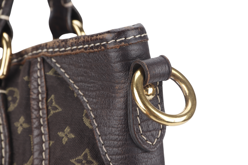 LOUIS VUITTON MINI LIN BASACE ANGELA (M95617) MONOGRAM CANVAS BROWN LEATHER TRIM GOLD HARDWARE WITH STRAP