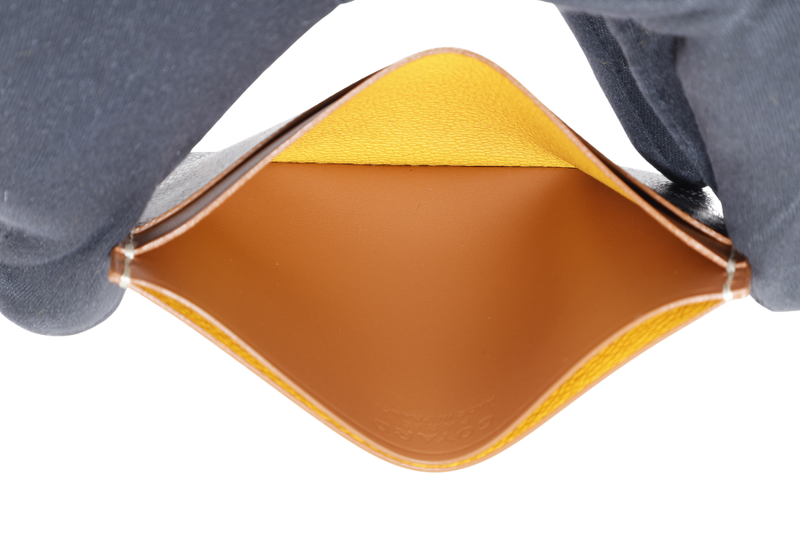 GOYARD SAINT-SULPICE CARD WALLET BLACK AND TAN COLOR WITH BOX