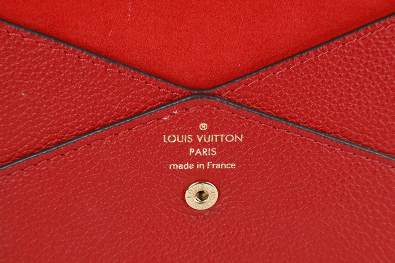 LOUIS VUITTON VEAU CACHEMIRE ENVELOPE POUCH CHINESE NEW YEAR PIG RED LEATHER GOLD HARDWARE NO DUST COVER