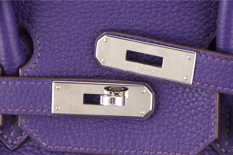 HERMES BIRKIN 35 IRIS TOGO SILVER HARDWARE STAMP N (YEAR 2010) WITH DUST COVER, PADLOCK AND KEYS