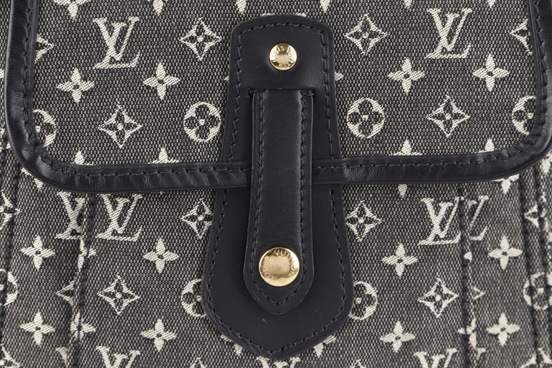 LOUIS VUITTON BLACK MONOGRAM MINI LIN CANVAS MARY KATE BAG GOLD HARDWARE NO DUST COVER