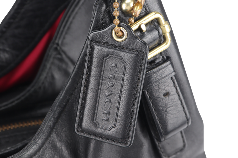 COACH MADISON MAGGIE SHOULDER BAG (16503) BLACK LEATHER GOLD HARDWARE NO DUST COVER