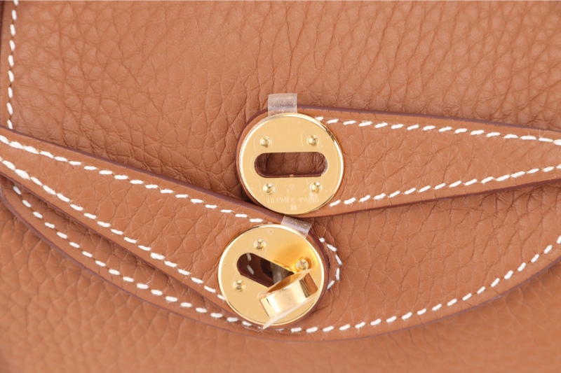 HERMES MINI LINDY GOLD COLOR CLEMENCE GOLD HARDWARE STAMP K (YEAR 2025) WITH DUST COVER AND BOX