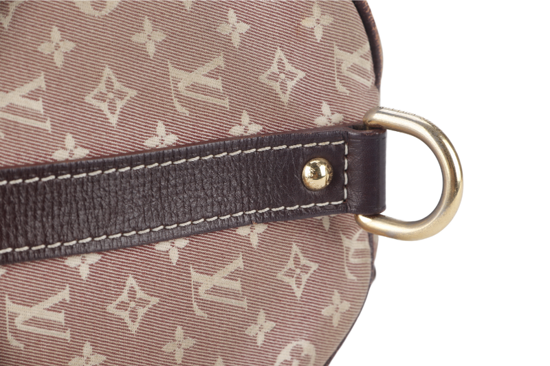 LOUIS VUITTON SPEEDY BANDOULIERE 30 MINI LIN CANVAS GOLD HARDWARE WITH DUST COVER, STRAPS,  LOCK AND KEYS