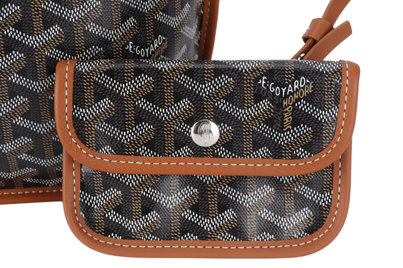GOYARD ANJOU MINI BAG BLACK AND TAN COLOR WITH DUST COVER