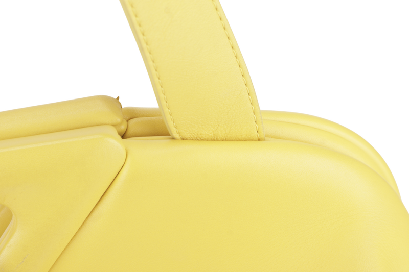 BOTTEGA VENETA MIRABELLE MEDIUM YELLOW POINT BAG WITH DUST COVER