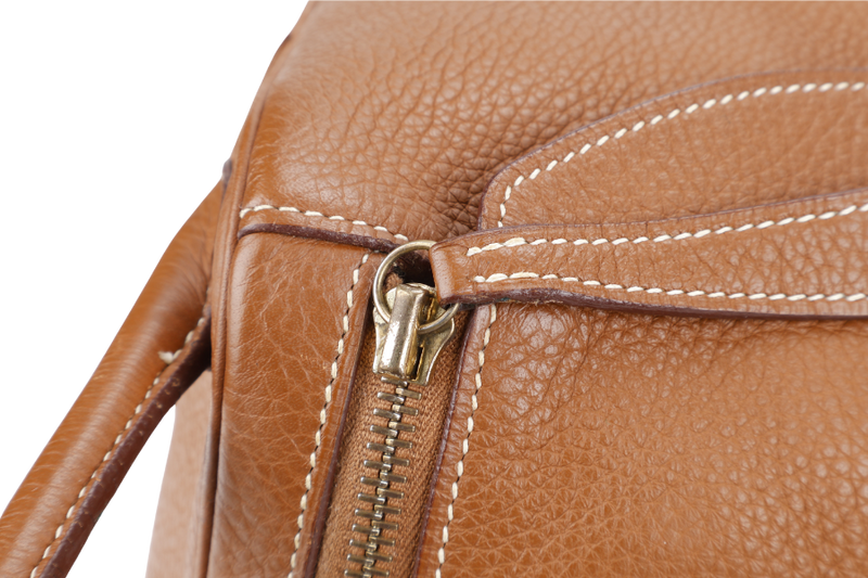 HERMES LINDY 34 STAMP K SQUARE (YEAR 2007) GOLD CLEMENCE LEATHER GOLD HARDWARE WITH DUST COVER