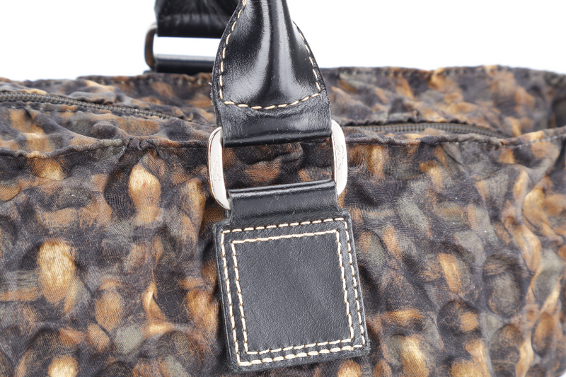 LONGCHAMP TEXTURED BLACK AND BROWN TOTE BAG NO DUST COVER