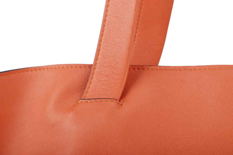 LOEWE ANAGRAM EAST WEST 38 ORANGE LEATHER SILVER HARDWARE NO DUST COVER