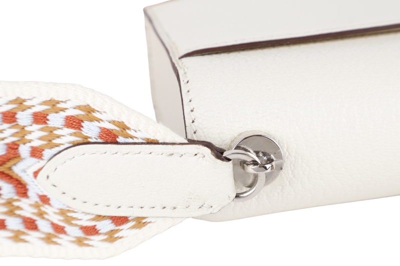 HERMES MINI VERROU NATA CHEVRE MYSORE ALLEGRO SANGLE STAMP Y (YEAR 2020) SILVER HARDWARE, BOX AND FELT COVER