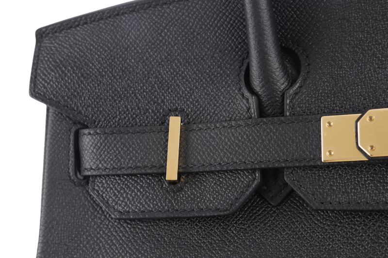 HERMES BIRKIN 30 STAMP A (YEAR 2017) BLACK EPSOM GOLD HARDWARE WITH LOCK&KEYS AND DUST COVER