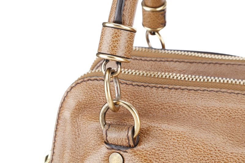 BURBERRY TOTE BAG BRONZER LEATHER GOLD HARDWARE WITH DUST COVER