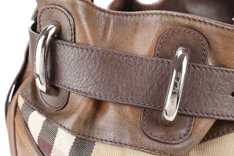 BURBERRY HOUSE CHECK BEATON HOBO CANVAS NO DUST COVER