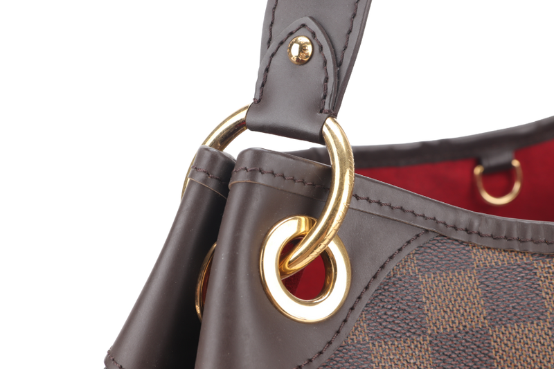 LOUIS VUITTON GALLIERA PM DAMIER EBENE CANVAS GOLD HARDWARE WITH DUST COVER