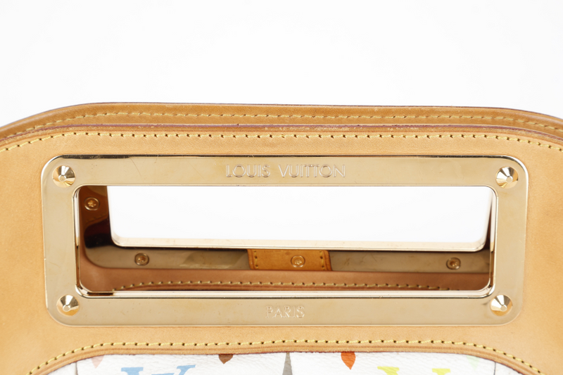 LOUIS VUITTON JUDY MM BAG WHITE MULTICOLOR MONOGRAM CANVAS GOLD HARDWARE WITH DUST COVER
