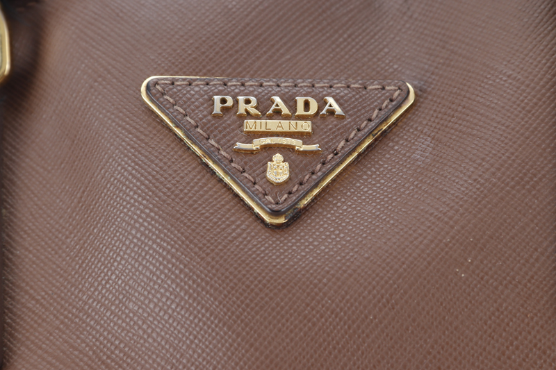 PRADA BEIGE SAFFIANO LUX LEATHER LARGE PROMENADE SATCHEL GOLD HARDWARE NO DUST COVER