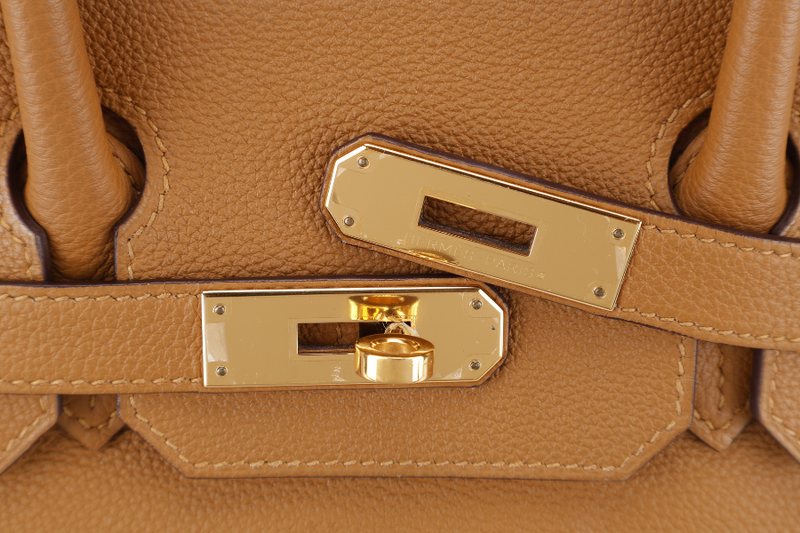 HERMES BIRKIN 30 STAMP T (YEAR 2015) TOFFEE EVER COLOR LEATHER GOLD HARDWARE WITH DUST COVER