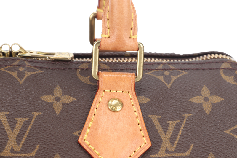 LOUIS VUITTON M46997 SPEEDY BANDOULIERE 25 MONOGRAM COATED CANVAS GOLD HARDWARE WITH PADLOCK AND KEYS NO DUST COVER