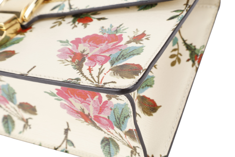 GUCCI SYLVIE FLORAL MEDIUM LEATHER GOLD HARDWARE NO DUST COVER