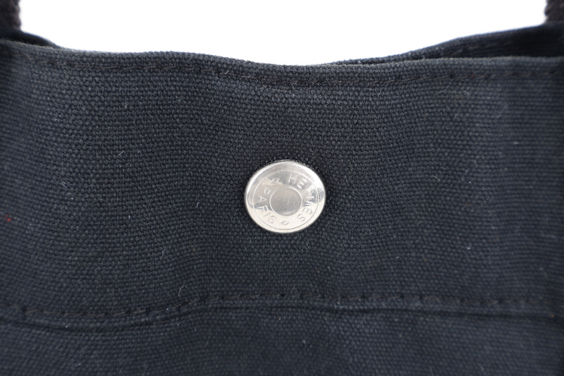 HERMES FOURRE TOTE MM BLACK COTTON SILVER HARDWARE NO DUST COVER