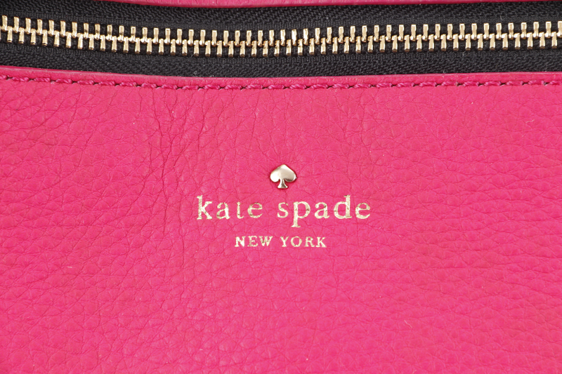 KATE SPADE NEW YORK COBBLE HILL HAYLEY TOTE PINK CALFSKIN LEATHER, CANVAS AND  SILVER HARDWARE WITH STRAPS NO DUST COVER
