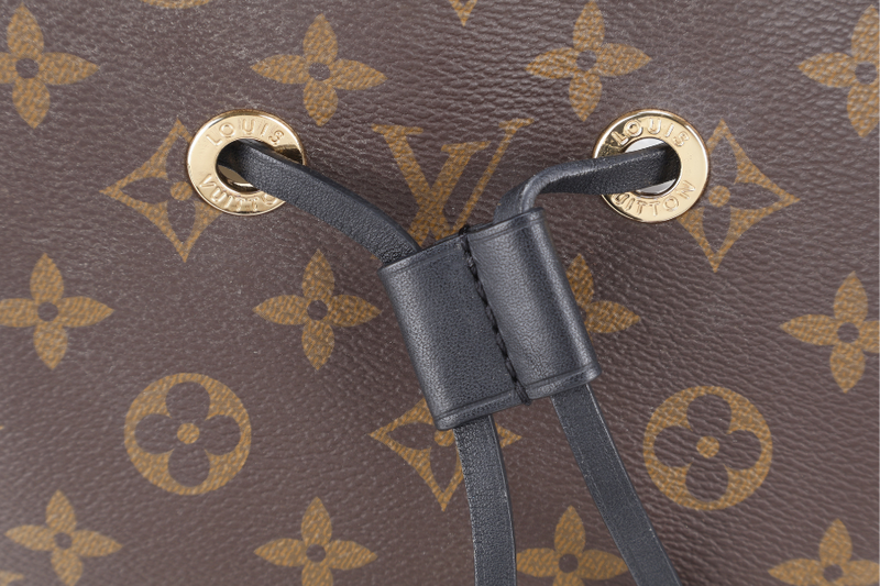 LOUIS VUITTON NEONOE MONOGRAM BLACK TRIM WITH STRAPS AND DUST COVER