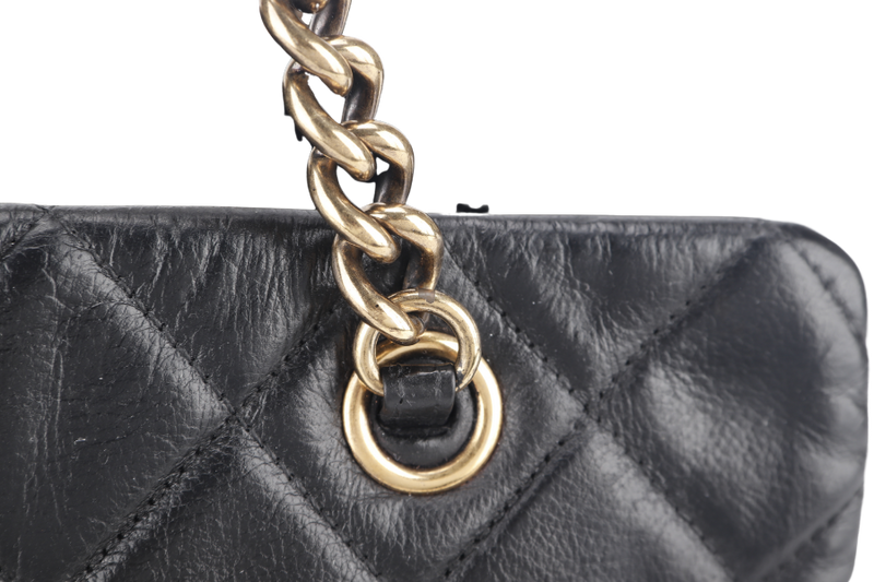 CHANEL QUILTED MATELASSE LAMBSKIN CC LOGO SHOULDER BAG GOLD HARDWARE (1739xxxx) NO DUST COVER