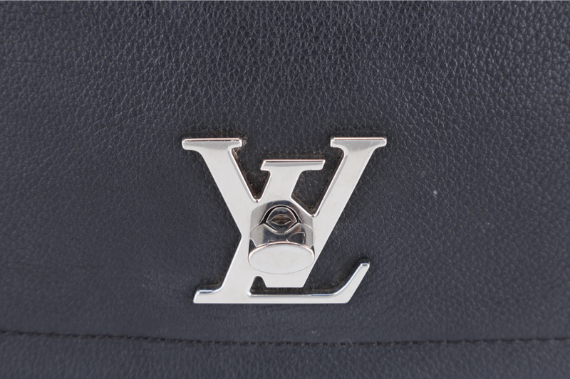 LOUIS VUITTON LOCKME II BB BLACK CALFSKIN LEATHER SILVER HARDWARE NO DUST COVER