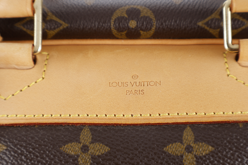 LOUIS VUITTON M47270 DEAUVILLE HAND BAG BROWN MONOGRAM CANVAS GOLD HARDWARE WITH DUST COVER