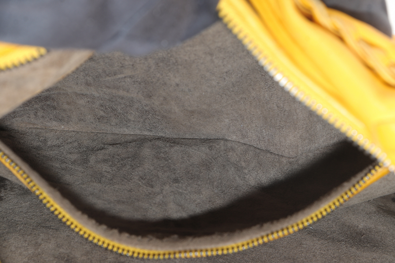 BOTTEGA VENETA YELLOW INTRECCIATO HOBO BAG WITH DUST COVER