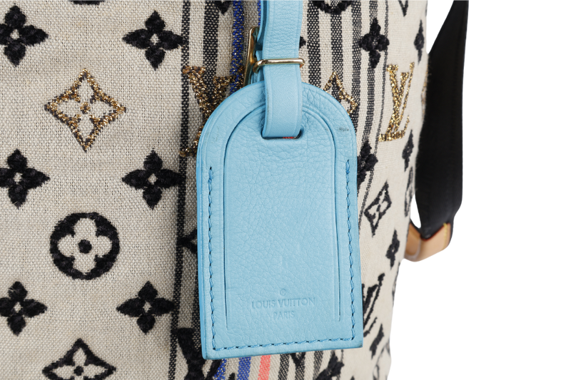 LOUIS VUITTON LIMITED EDITION CHECHE GYPSY BOHEMIAN BAG MONOGRAM BLUE ROUGE SILVER HARDWARE